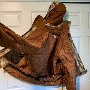 Patagonia brown checkered snowboard jacket